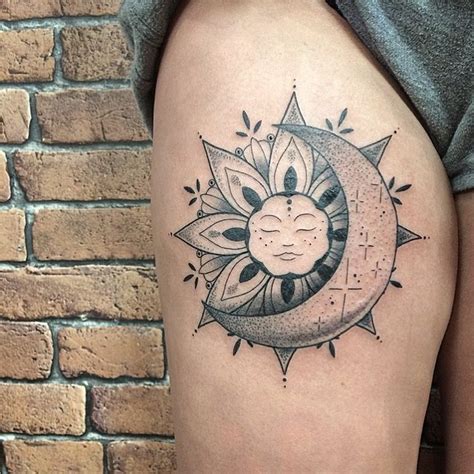 50 Meaningful and Beautiful Sun and Moon Tattoos - KickAss Things