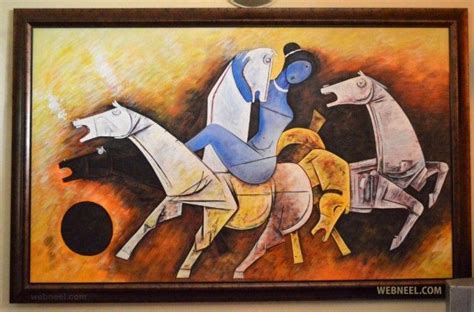 Dancing Horses - MF Hussain | Mf hussain paintings, Indian artist ...