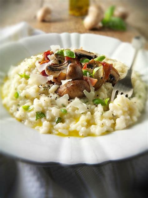 Classic risotto with wild porcini mushrooms and bacon | Italian recipes ...