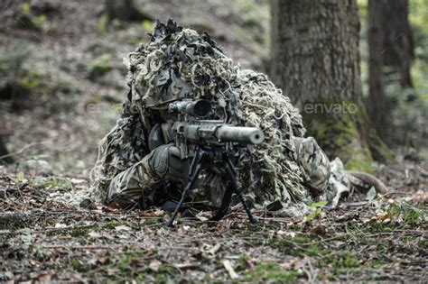 sniper wearing ghillie suit Stock Photo by Getmilitaryphotos | PhotoDune