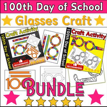 Bundle Crafts of 100th Day of School Activity Glasses Craft ⭐ Template ...