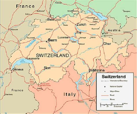 Switzerland Map Bordering Countries