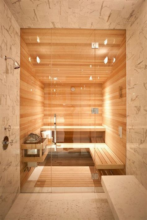 Sauna off of shower. | Aménagement salle de bain, Design sauna, Idée ...