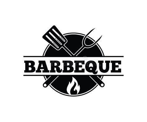 BBQ Barbecue Vector Icon Emblem Logo Design Stock Illustration ...