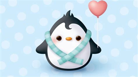 Cute Christmas Penguin Wallpaper