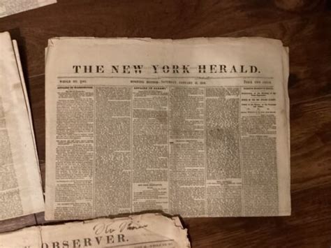 1800s Newspaper Lot Sentinel Of Freedom New York Herald Episcopal ...