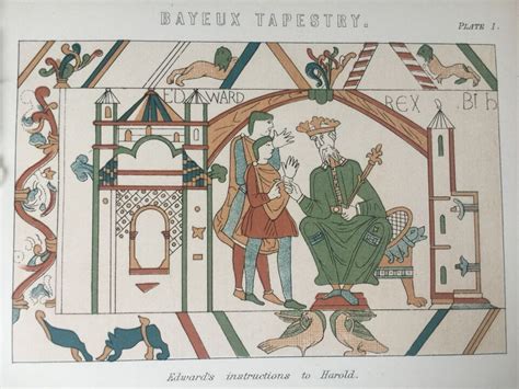 Antique Print Bayeux Tapestry C1870's Harold's Oath Of Fealty William ...