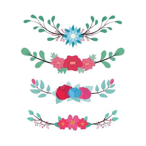 Lovely floral dividers 599104 Vector Art at Vecteezy