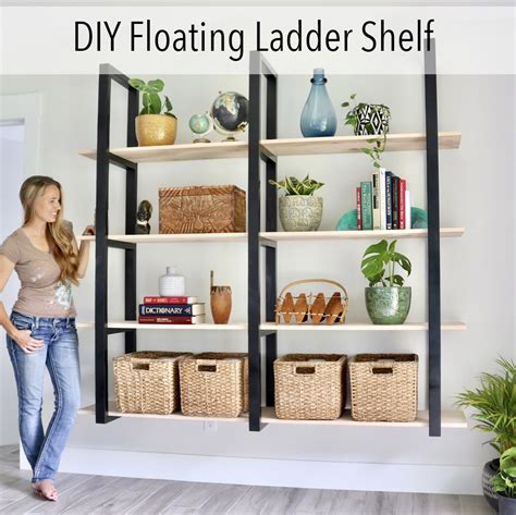 DIY Floating Ladder Shelves - Build and Create Home