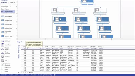 Visio Pro 2013 Training: How to Link Org Charts to Excel Data - YouTube