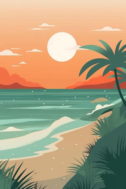 Premium AI Image | Beach background illustration