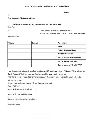 Epf Joint Declaration Form For Higher Pension - Fill and Sign Printable ...