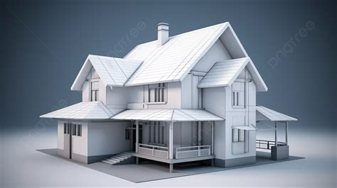 Illustration Of A Model House In 3d Rendering Background, Housing ...