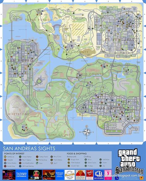 'GTA SAN ANDREAS MAP': MAPA DO GRAND THEFT AUTO SAN ANDREAS MAP