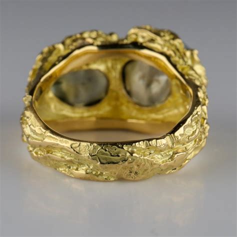 Men's Pearl Ring in Gold with Diamonds For Sale at 1stdibs