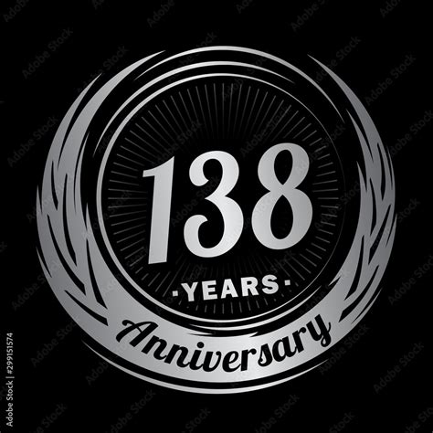 138 years anniversary. Anniversary logo design. One hundred and thirty ...