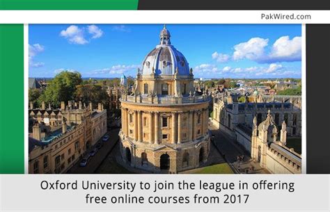 Oxford University to join the league in offering free online courses ...