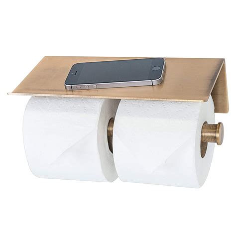 Double Toilet Paper Holder with Phone Shelf, Modern Style – Neater Nest