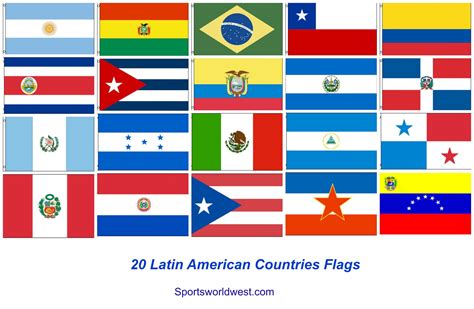 20 Latin American Countries Flags - Decorative Flags