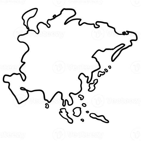 Asia Continent Line Art 16658155 PNG