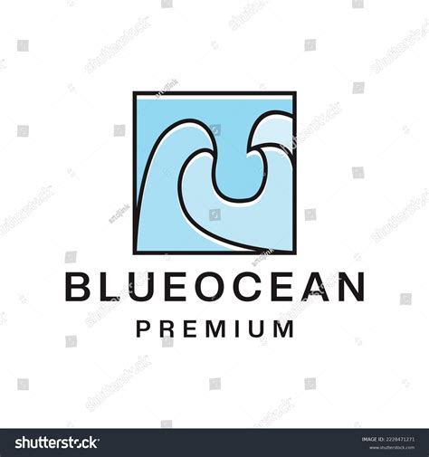 Blue Ocean Logo Design Vector Illustration Stock Vector (Royalty Free ...