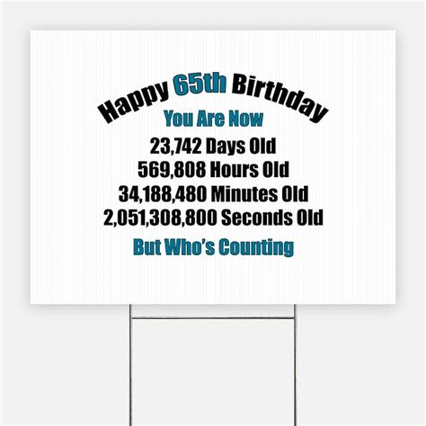 Funny 65Th Birthday Funny 65th Birthday Yard Signs | Custom Yard & Lawn ...