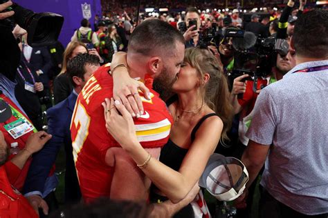 Travis Kelce Kisses Taylor Swift After 2024 Super Bowl Win