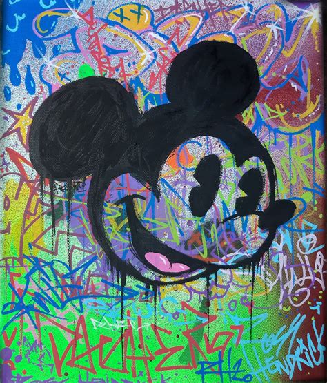 Mickey Mouse Graffiti Mixed-media painting by Ross Hendrick | Artfinder