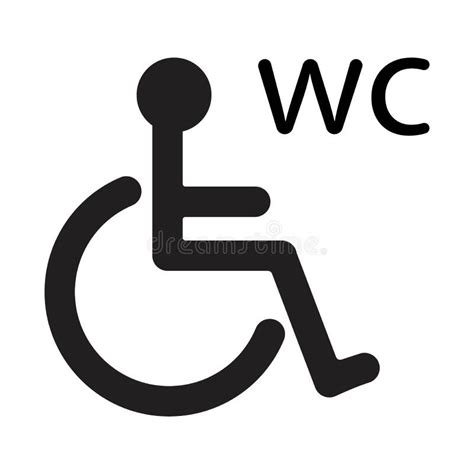 Disabled Toilet Vector Icon Stock Illustration - Illustration of ...