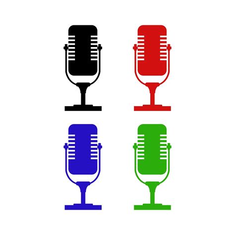 Microphone Set On White Background 2084936 Vector Art at Vecteezy