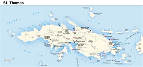 St Thomas Islands Map - Cities And Towns Map