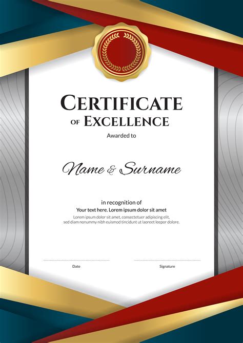 Portrait luxury certificate template with elegant border frame, Diploma ...