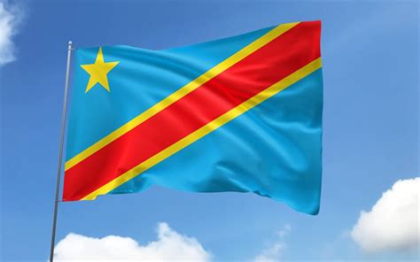 Download DR Congo flag on flagpole, 4K, African countries, flag of DR ...