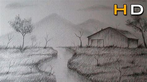 How to Draw a Landscape With Pencil Step by Step For Beginners ...