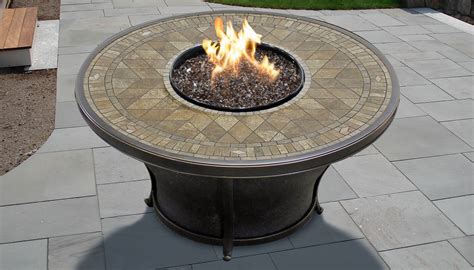 Balmoral - 48 Inch Round Porcelain Top Gas Fire Pit Table