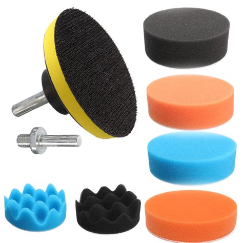 Drillpro 19pcs 80mm flat sponge buff buffing pad polishing pad kit set ...