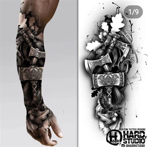 Traditional Viking Tattoo Sleeve for Men