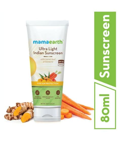 Mamaearth Sunscreen Cream SPF 50 PA+++ 80 g: Buy Mamaearth Sunscreen ...