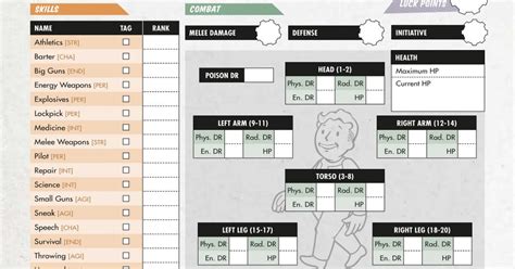 Fallout 4 Character Sheet