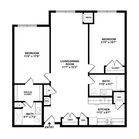 Deer Park 2 Bedroom | 2 Bath 1,146 sq. ft. $1,948–$1,998 – Snowden Creek