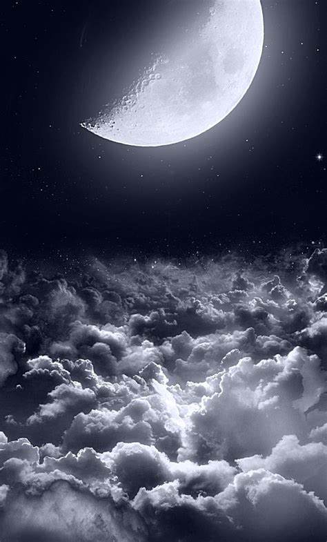 Half Moon Dark Night (1280x2120) Resolution Wallpaper Iphone 6 Plus ...