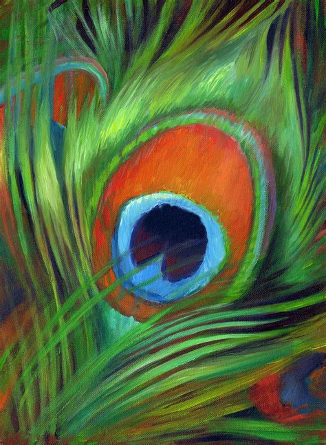 Peacock Feather Painting by Nancy Tilles - Fine Art America