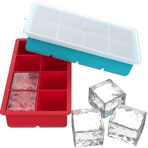 Samuelworld Silicone Flexible Ice Cube Tray, 8-Cube