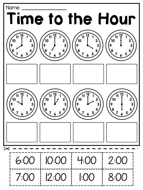 Time Worksheets Grade 1