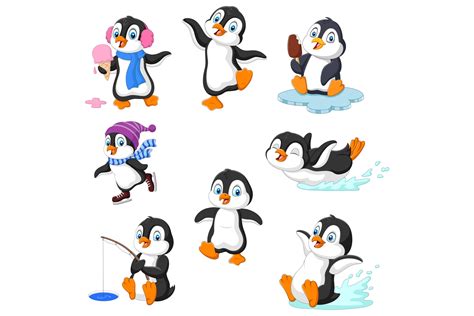 Cartoon Penguins Clipart Graphic by tigatelusiji · Creative Fabrica