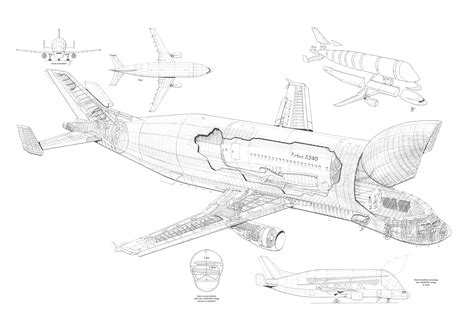 Airbus Beluga Cutaway Drawing in High quality