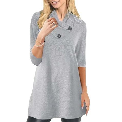 Women Tunic Autumn Long Tunic Top for Women Fall Tunic Long Sleeve ...