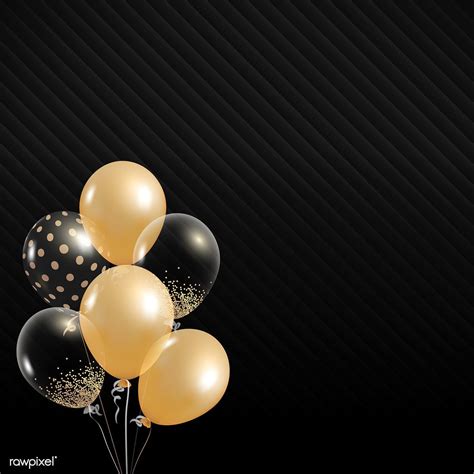 Elegant balloons design vector on black background | free image by ...