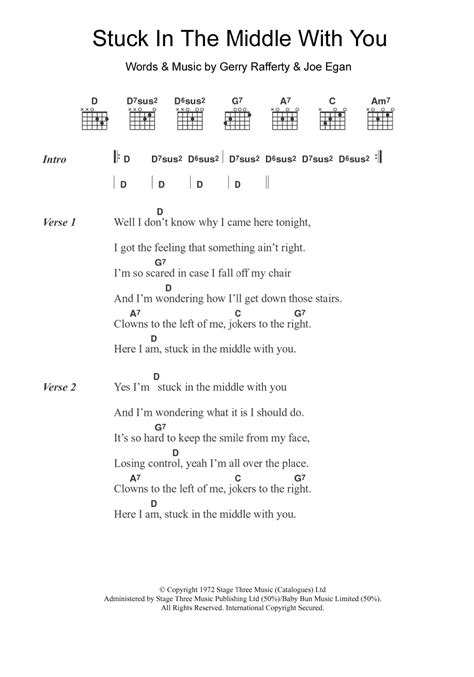 Stuck In The Middle With You by Stealers Wheel - Guitar Chords/Lyrics ...