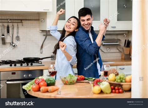 Family Having Fun While Cooking Playful Stock Photo 1744994168 ...